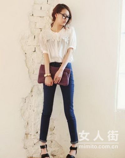 百搭牛仔窄腿裤:瘦身增高不是梦